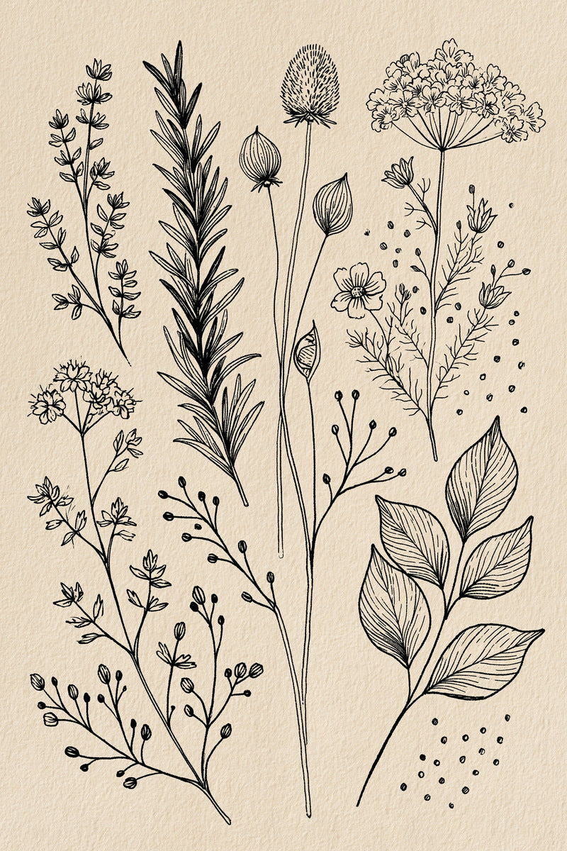 Herb Meadow And Garden Filler from Botanical Sprig Library Book 2, a digital embroidery design reference for machine embroidery designs, embroidery patterns and small motif and accent designs.