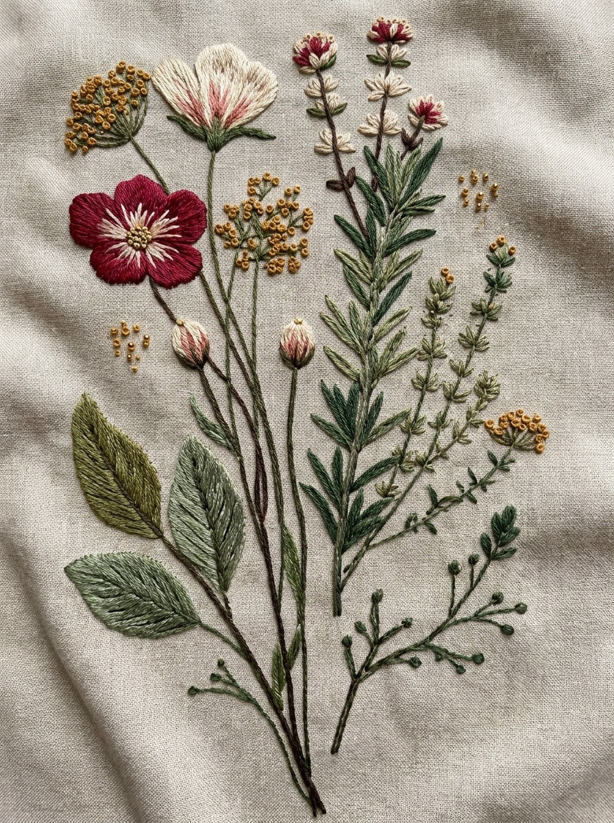 Herb Meadow And Garden Filler from Botanical Sprig Library Book 8, a digital embroidery design reference for machine embroidery designs, embroidery patterns and small motif and accent designs.