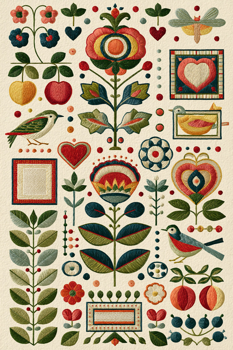 Home Textile Appliqu Library Plate from Appliqué Compatible Designs Book 2, a digital embroidery design reference for machine embroidery designs, embroidery patterns and embroidery design reference.