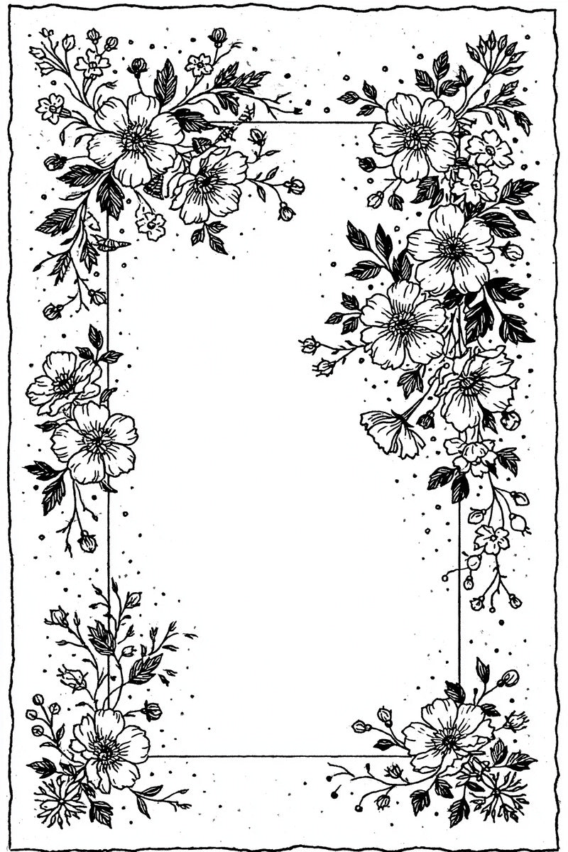 Home Textile Floral Frame Classic from Classic Frames & Borders Book 7, a digital embroidery design reference for machine embroidery designs, embroidery patterns and border and edge embroidery.