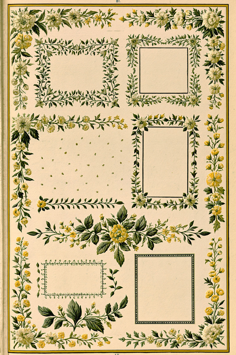 Home Textile Frame Library Plate from Classic Frames & Borders Book 4, a digital embroidery design reference for machine embroidery designs, embroidery patterns and border and edge embroidery.