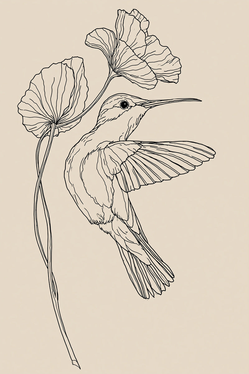 Hummingbird And Flower Motif Birds from Birds Embroidery Book 1, a digital embroidery design reference for machine embroidery designs, embroidery patterns and botanical and floral embroidery.