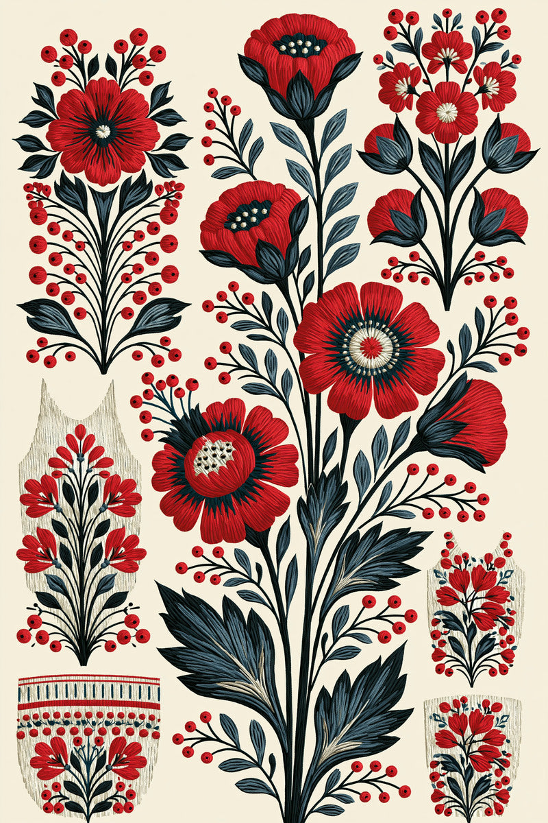 Hungarian And 02 from Hungarian & Slavic Embroidery Motifs Book 1, a digital embroidery design reference for machine embroidery designs, embroidery patterns and embroidery design reference.