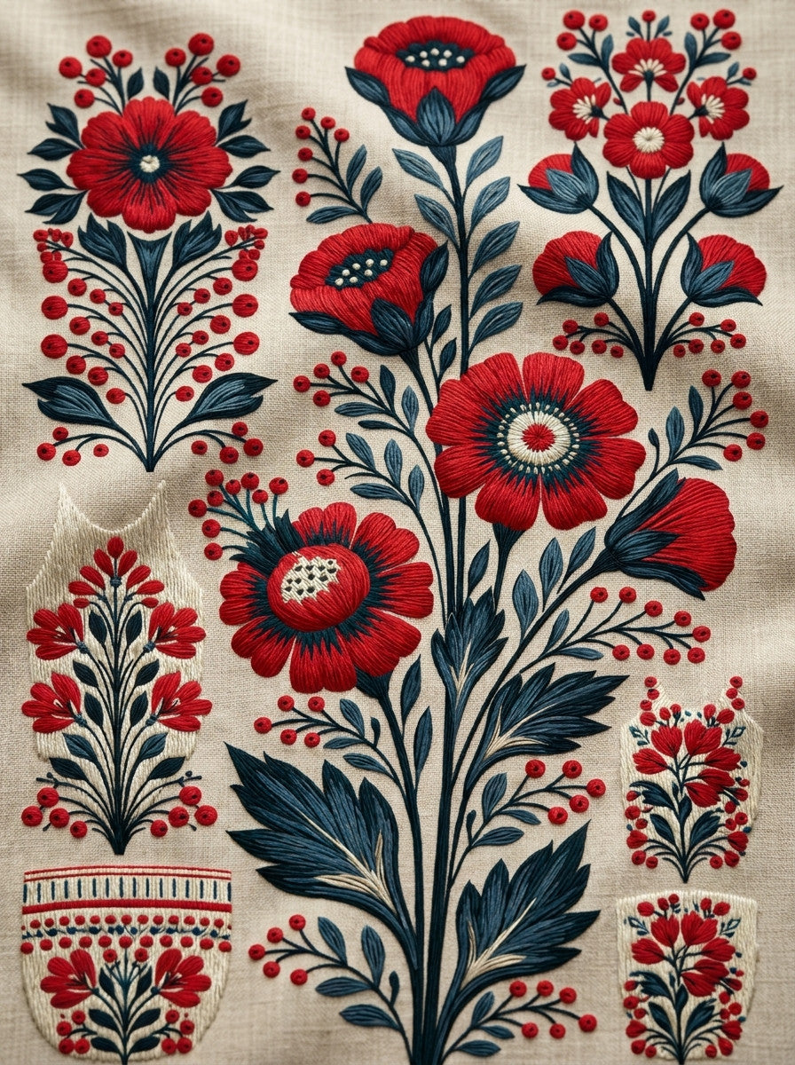 Hungarian And 02 from Hungarian & Slavic Embroidery Motifs Book 1, a digital embroidery design reference for machine embroidery designs, embroidery patterns and embroidery design reference.