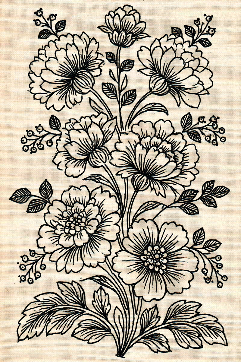 Hungarian Blouse Front Floral Spray from Hungarian & Slavic Embroidery Motifs Book 2, a digital embroidery design reference for machine embroidery designs, embroidery patterns and garment placement ideas.