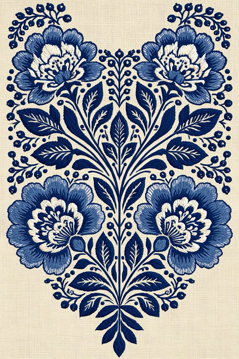Hungarian Folk Dress Yoke from Hungarian & Slavic Embroidery Motifs Book 4, a digital embroidery design reference for machine embroidery designs, embroidery patterns and garment placement ideas.
