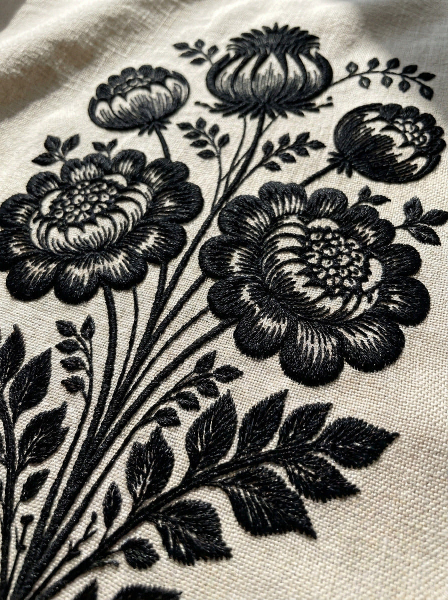 Hungarian Folk Floral Bouquet from Hungarian & Slavic Embroidery Motifs Book 1, a digital embroidery design reference for machine embroidery designs, embroidery patterns and botanical and floral embroidery.