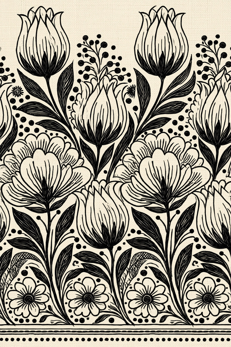 Hungarian Home Linen Border from Hungarian & Slavic Embroidery Motifs Book 3, a digital embroidery design reference for machine embroidery designs, embroidery patterns and border and edge embroidery.