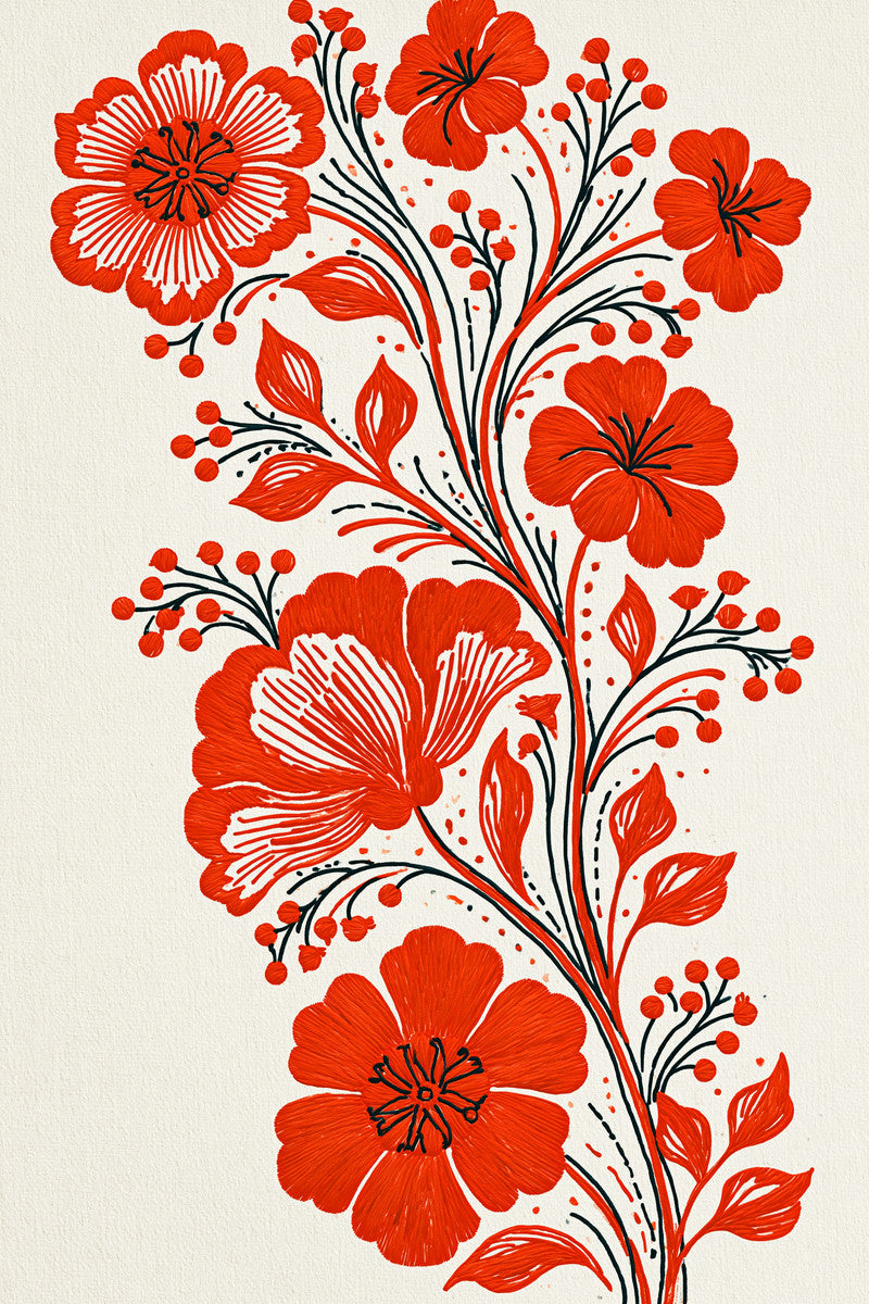 Hungarian Kitchen Towel Border from Hungarian & Slavic Embroidery Motifs Book 1, a digital embroidery design reference for machine embroidery designs, embroidery patterns and border and edge embroidery.
