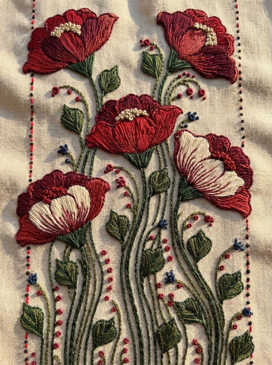 Hungarian Kitchen Towel Border from Hungarian & Slavic Embroidery Motifs Book 2, a digital embroidery design reference for machine embroidery designs, embroidery patterns and border and edge embroidery.