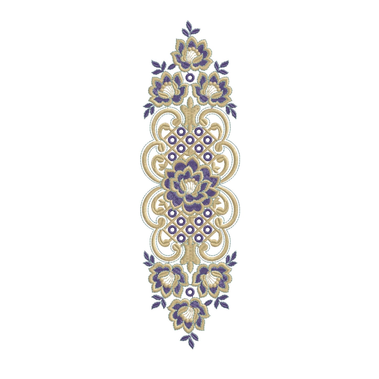 Baroque Floral Embroidery Design – Two Sizes – Instant Download Machine Files | 10000 Series by Stitchesly