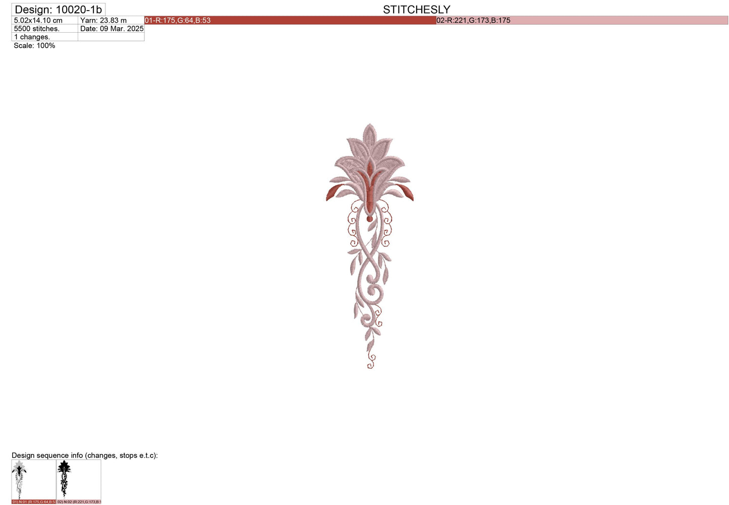 Modern Embroidery Design for Hoop – PES, DST, VP3, HUS | Instant Download Machine Stitch File - 10020