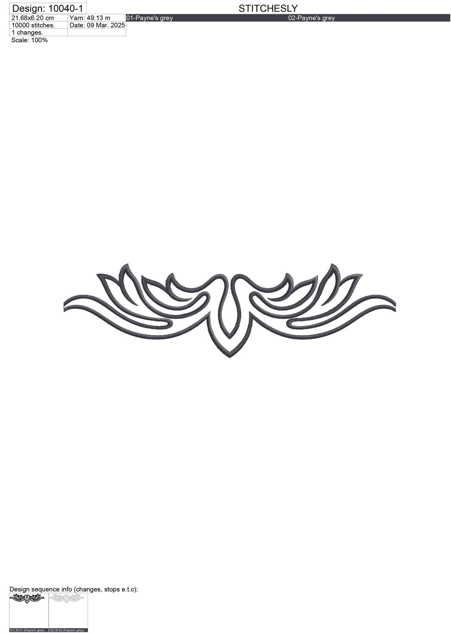 Modern Embroidery Design for Hoop – PES, DST, VP3, HUS | Instant Download Machine Stitch File - 10040