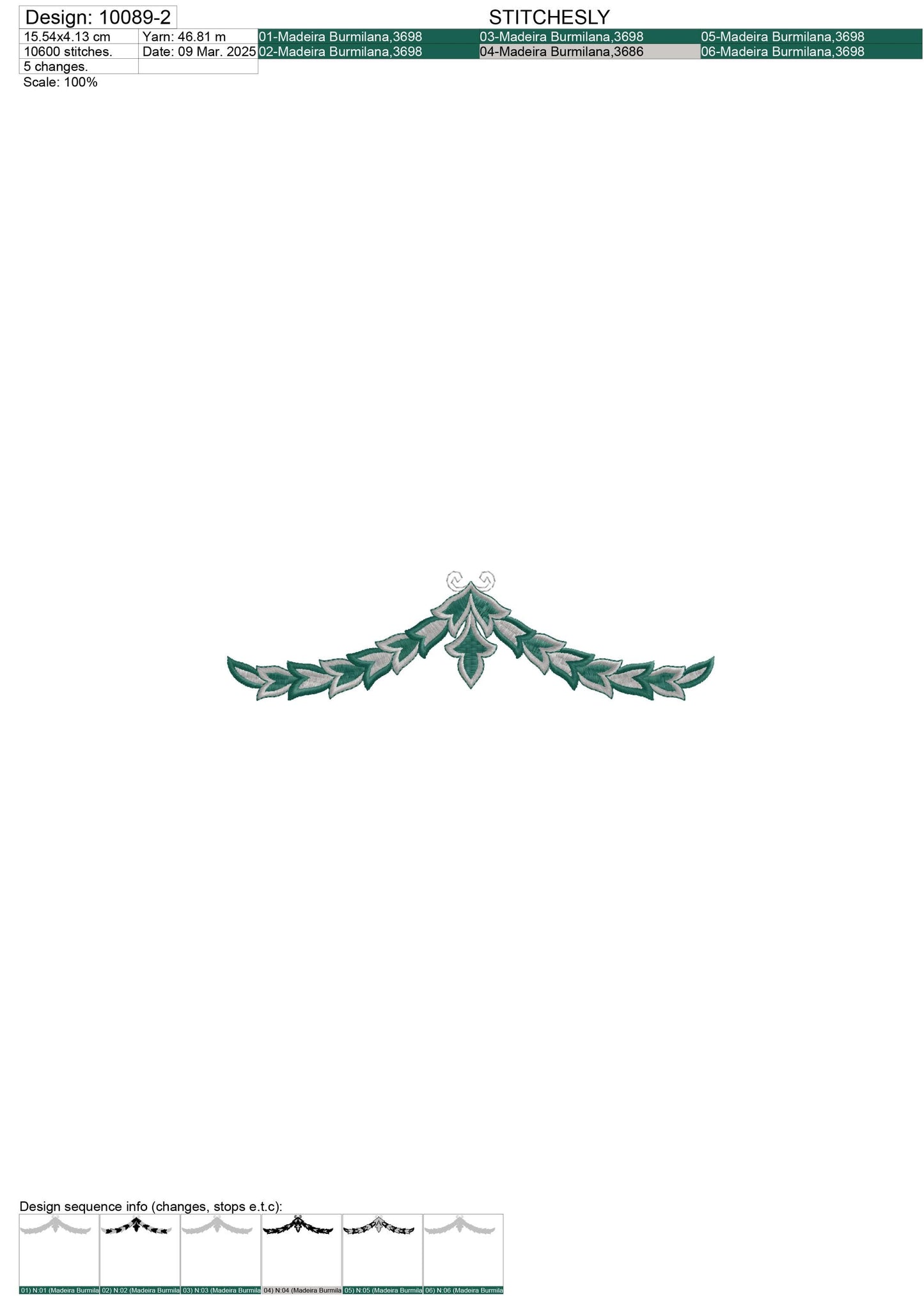 Modern Embroidery Design for Hoop – PES, DST, VP3, HUS | Instant Download Machine Stitch File - 10089