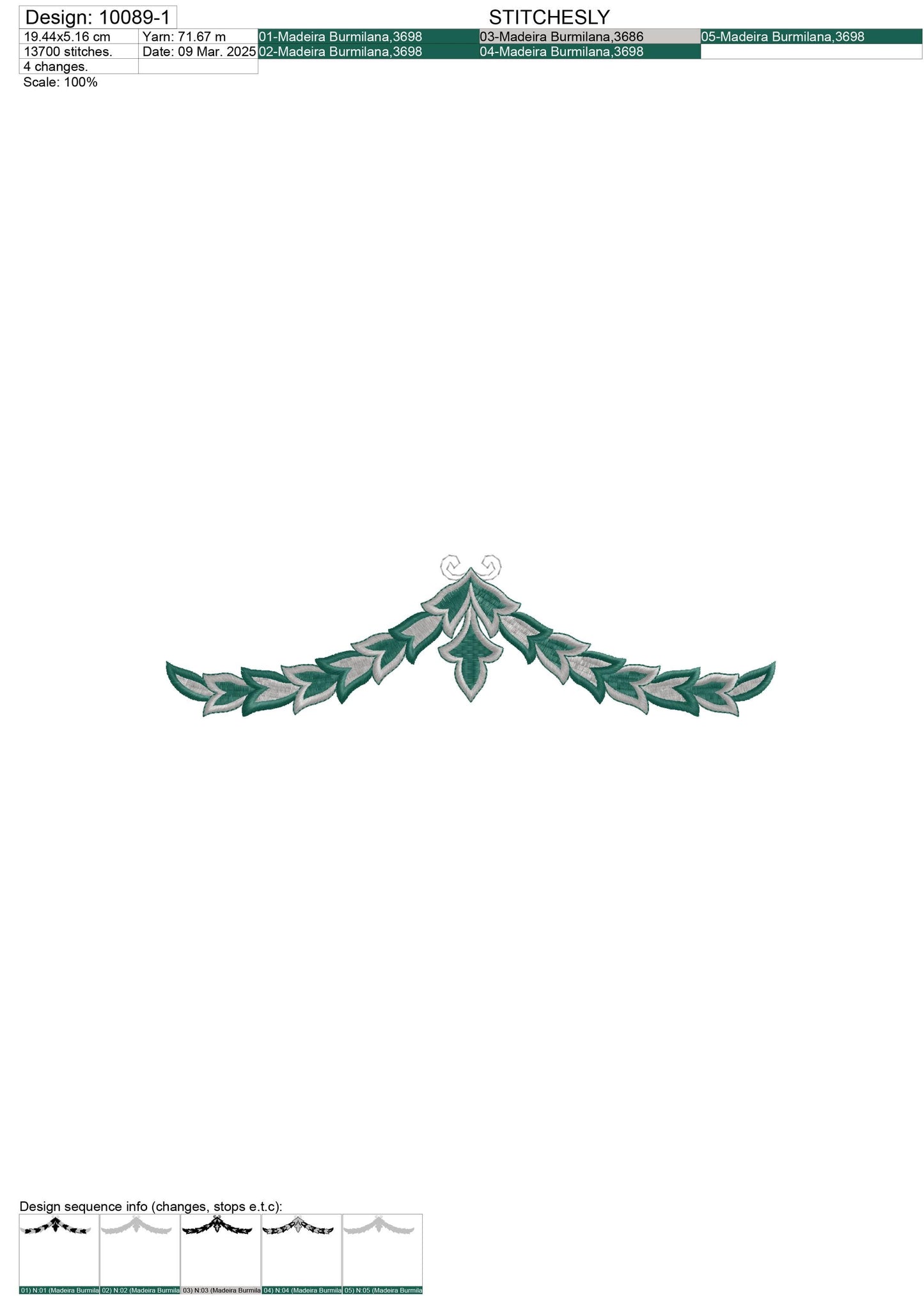 Modern Embroidery Design for Hoop – PES, DST, VP3, HUS | Instant Download Machine Stitch File - 10089