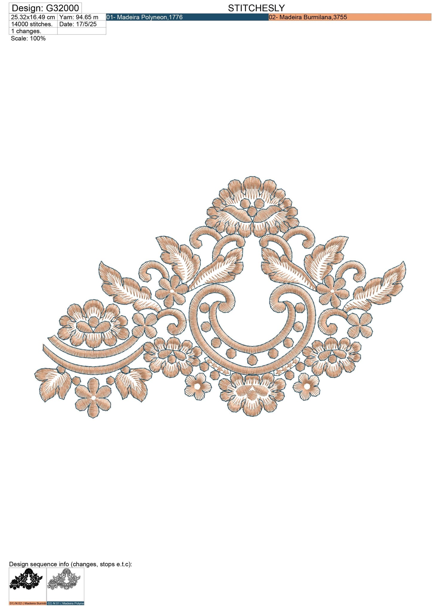 Modern Embroidery Design for Hoop – PES, DST, VP3, HUS | Instant Download Machine Stitch File - G32000