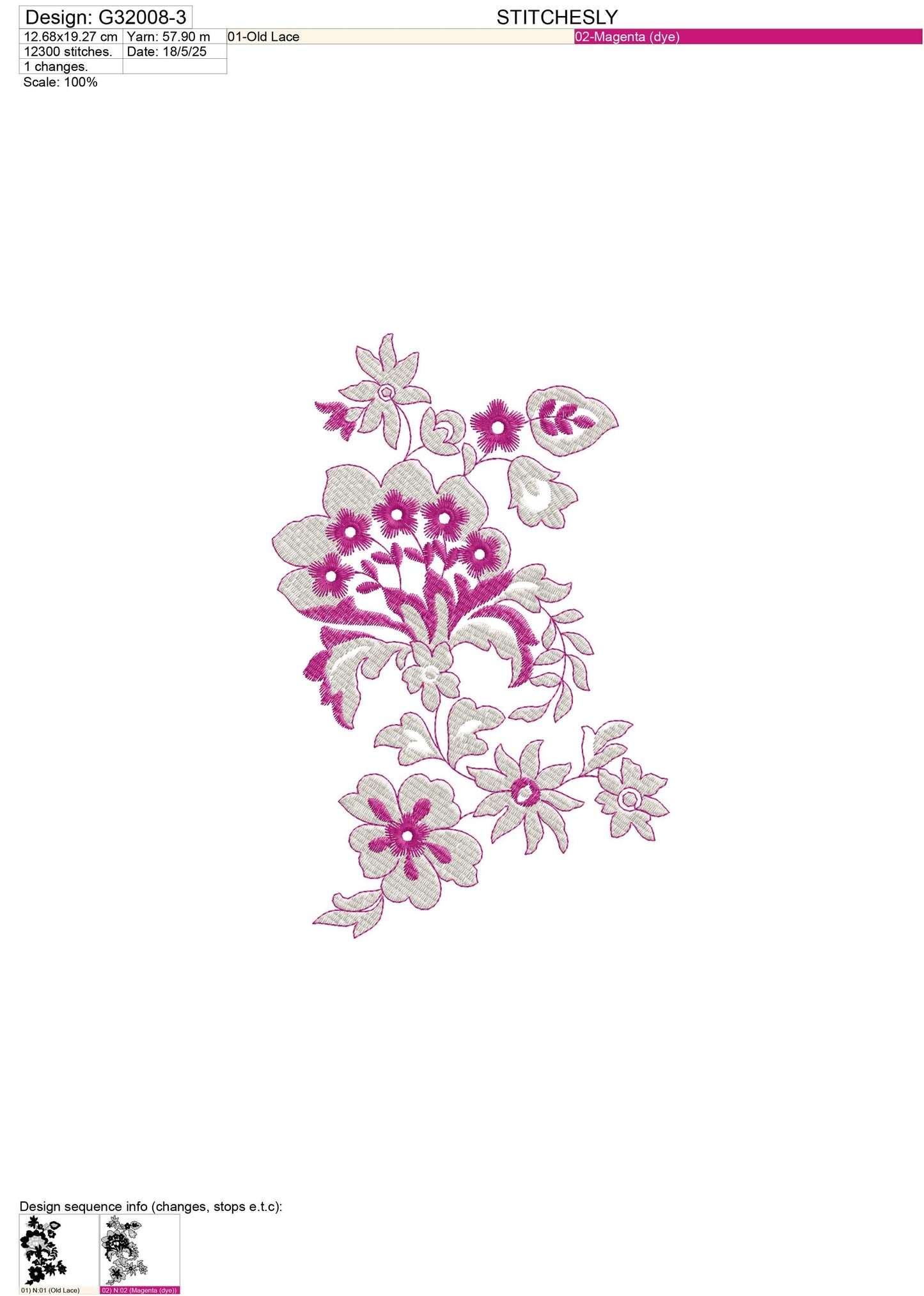 Modern Embroidery Design for Hoop – PES, DST, VP3, HUS | Instant Download Machine Stitch File - G32008
