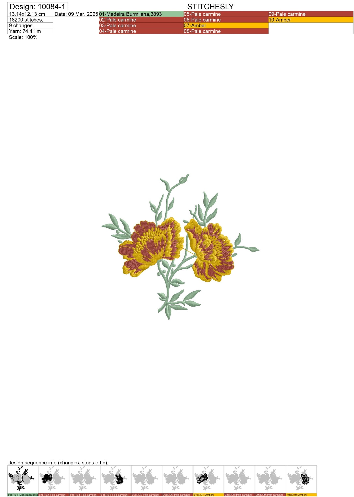 Modern Embroidery Design for Hoop – PES, DST, VP3, HUS | Instant Download Machine Stitch File - 10084