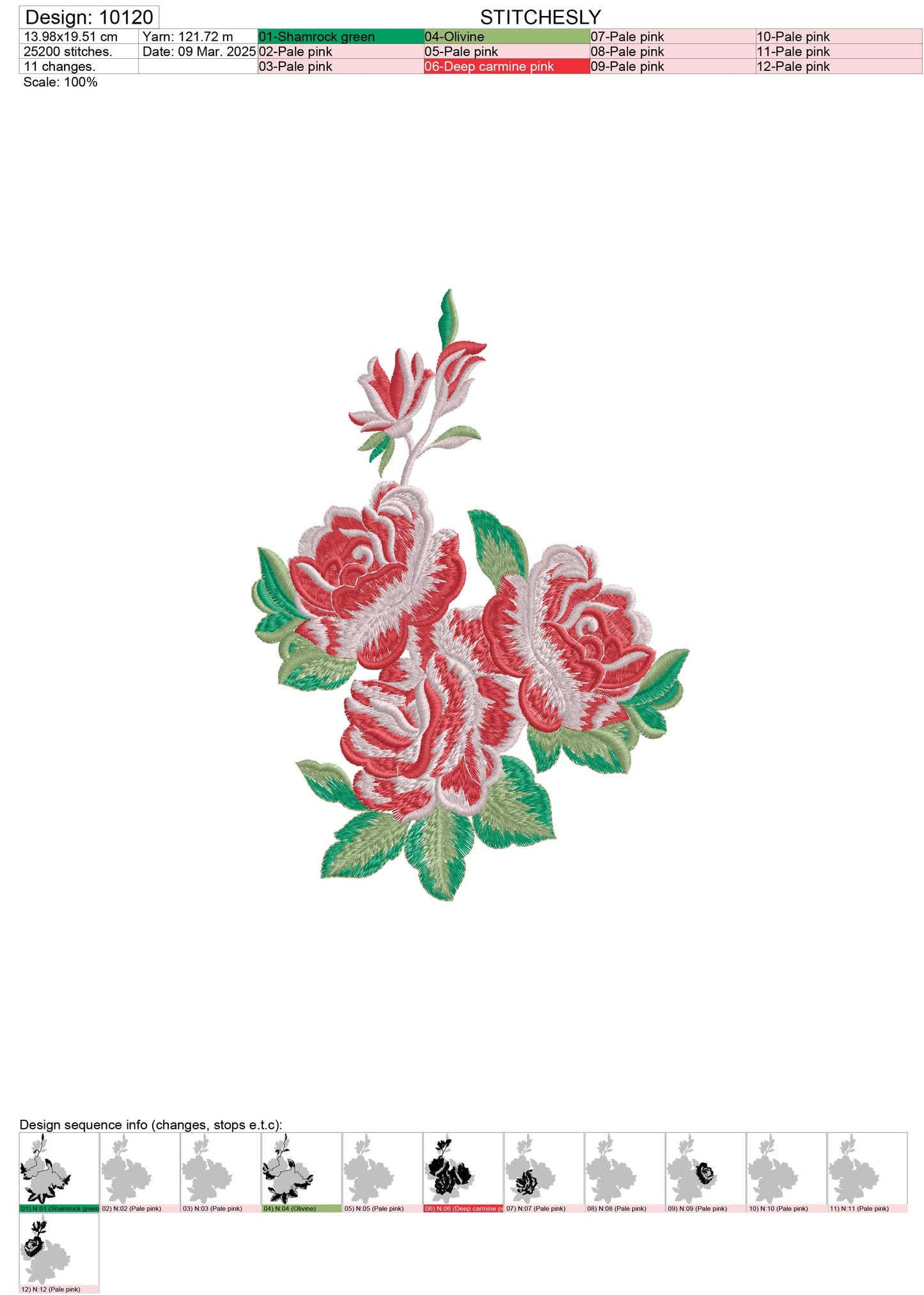 Modern Embroidery Design for Hoop – PES, DST, VP3, HUS | Instant Download Machine Stitch File - 10120