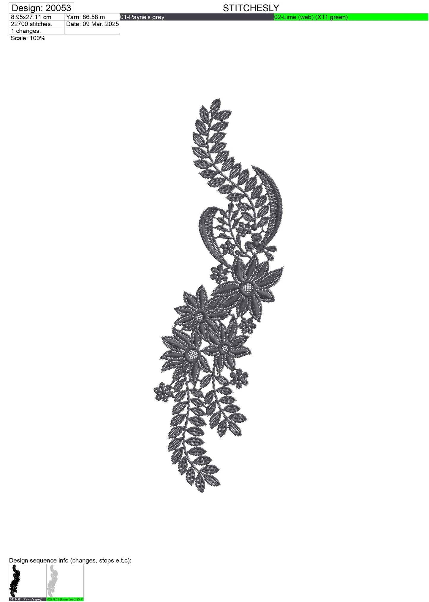 Modern Embroidery Design for Hoop – PES, DST, VP3, HUS | Instant Download Machine Stitch File - 20053