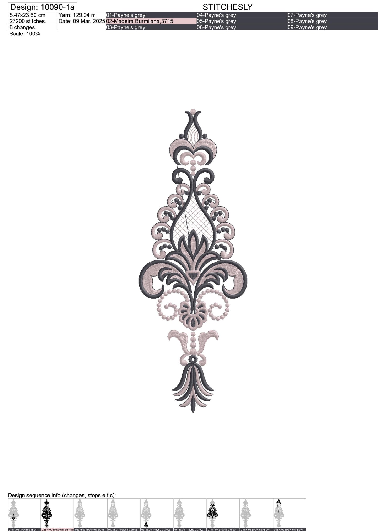 Modern Embroidery Design for Hoop – PES, DST, VP3, HUS | Instant Download Machine Stitch File - 10090