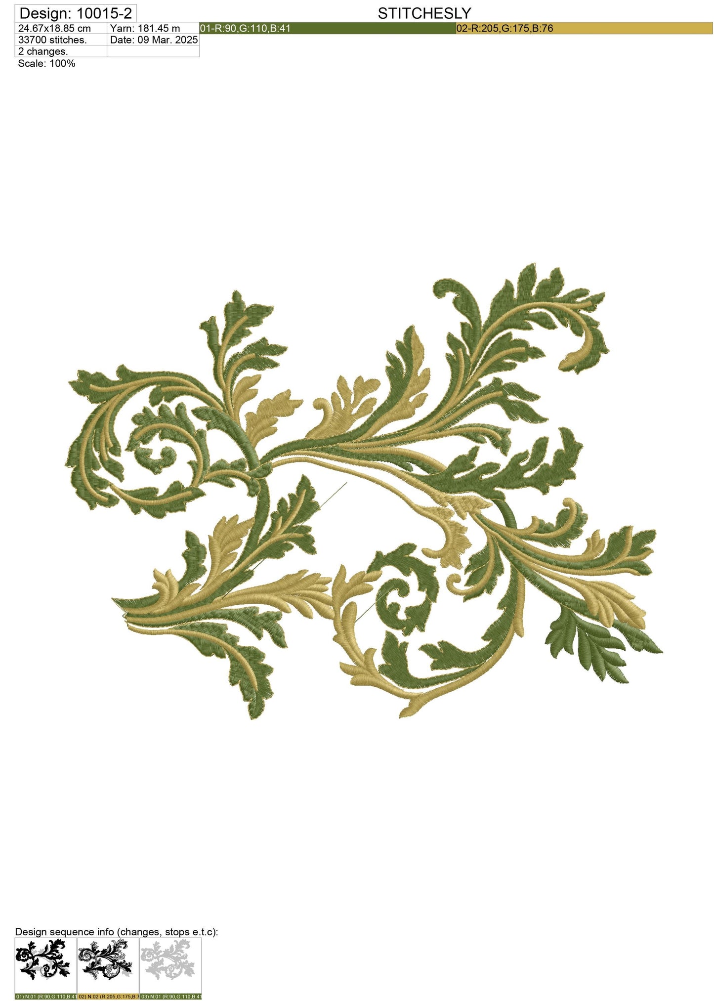 Modern Embroidery Design for Hoop – PES, DST, VP3, HUS | Instant Download Machine Stitch File - 10015