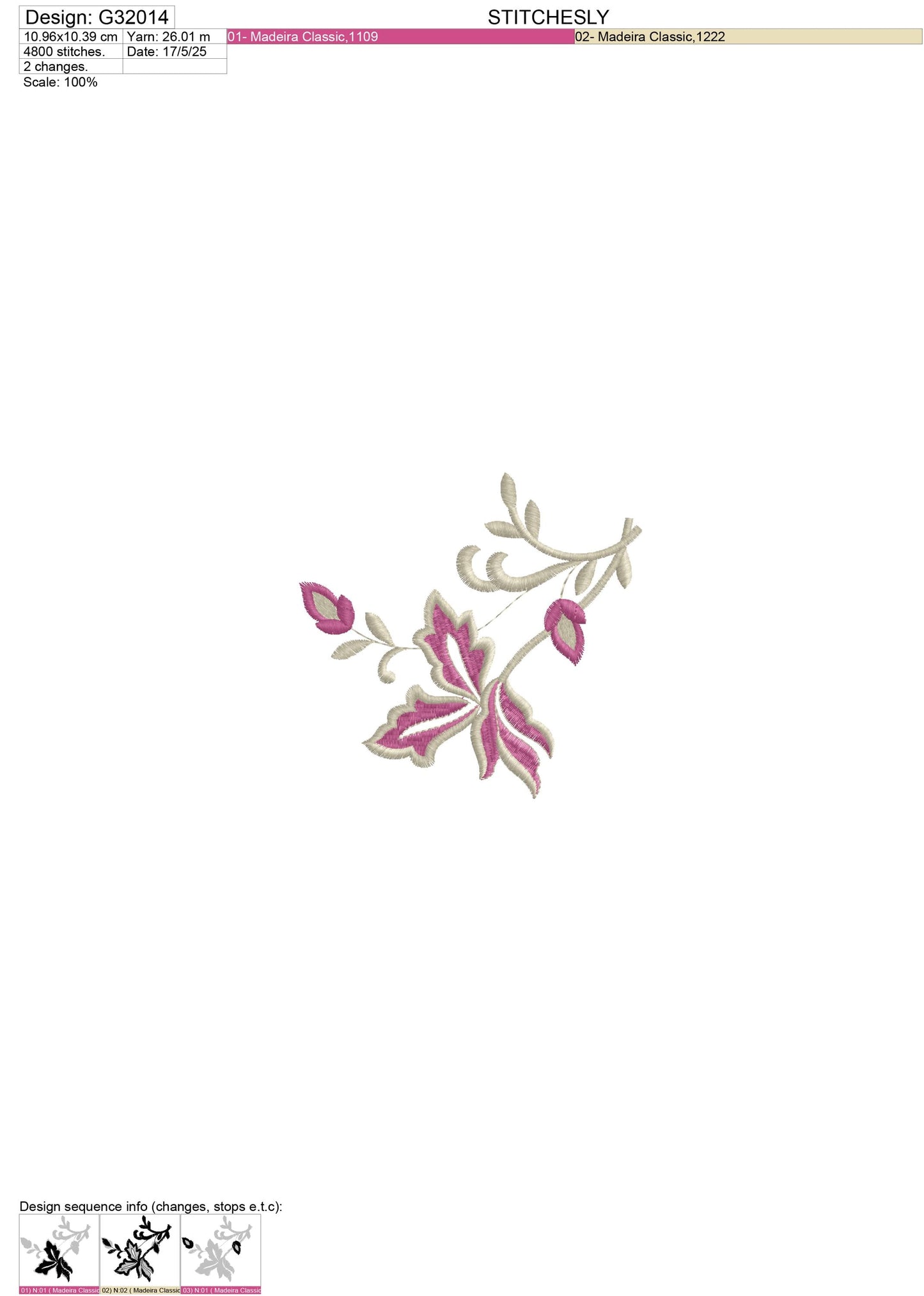 Modern Embroidery Design for Hoop – PES, DST, VP3, HUS | Instant Download Machine Stitch File - G32014