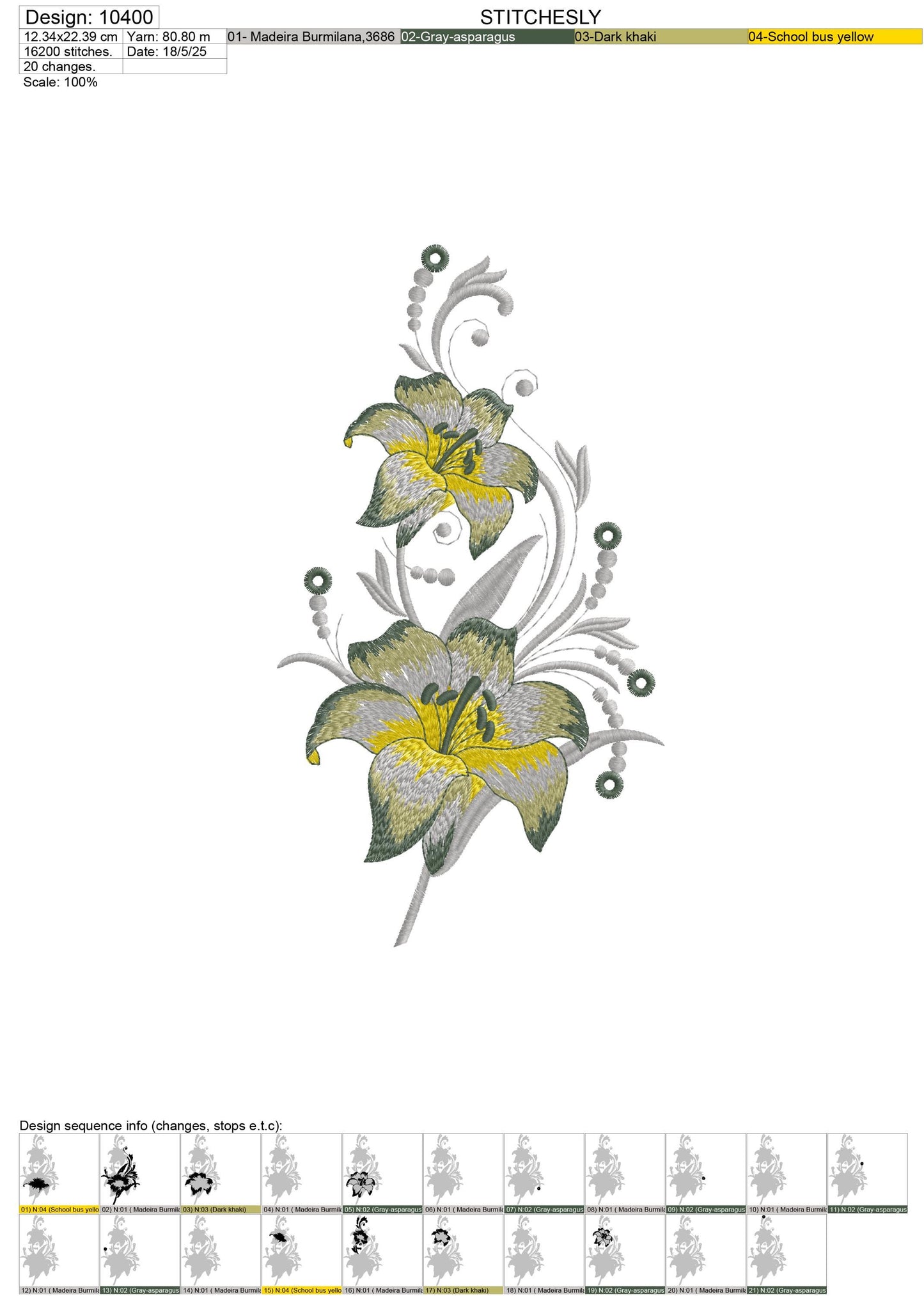 Modern Embroidery Design for Hoop – PES, DST, VP3, HUS | Instant Download Machine Stitch File - 10400