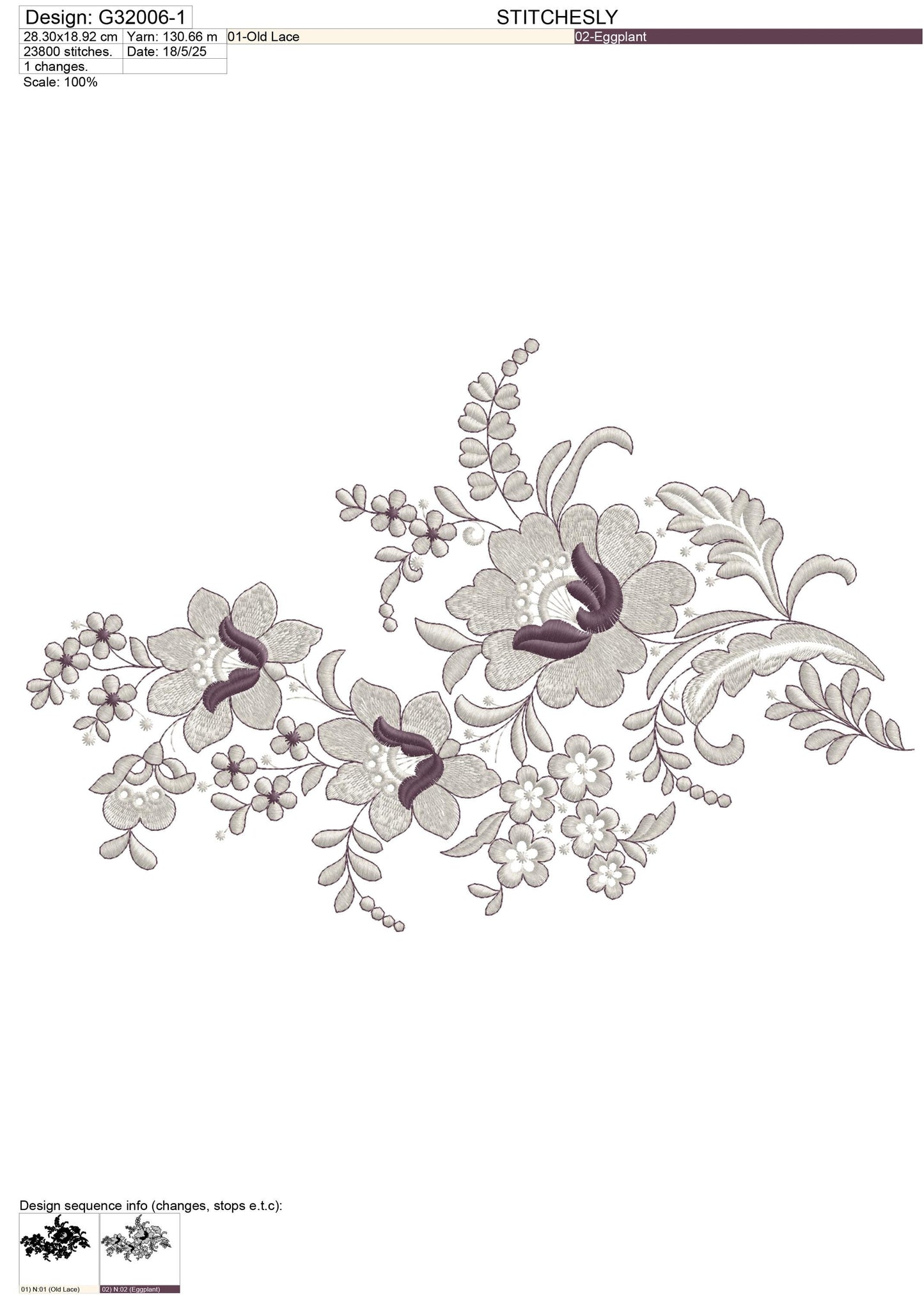 Modern Embroidery Design for Hoop – PES, DST, VP3, HUS | Instant Download Machine Stitch File - G32006