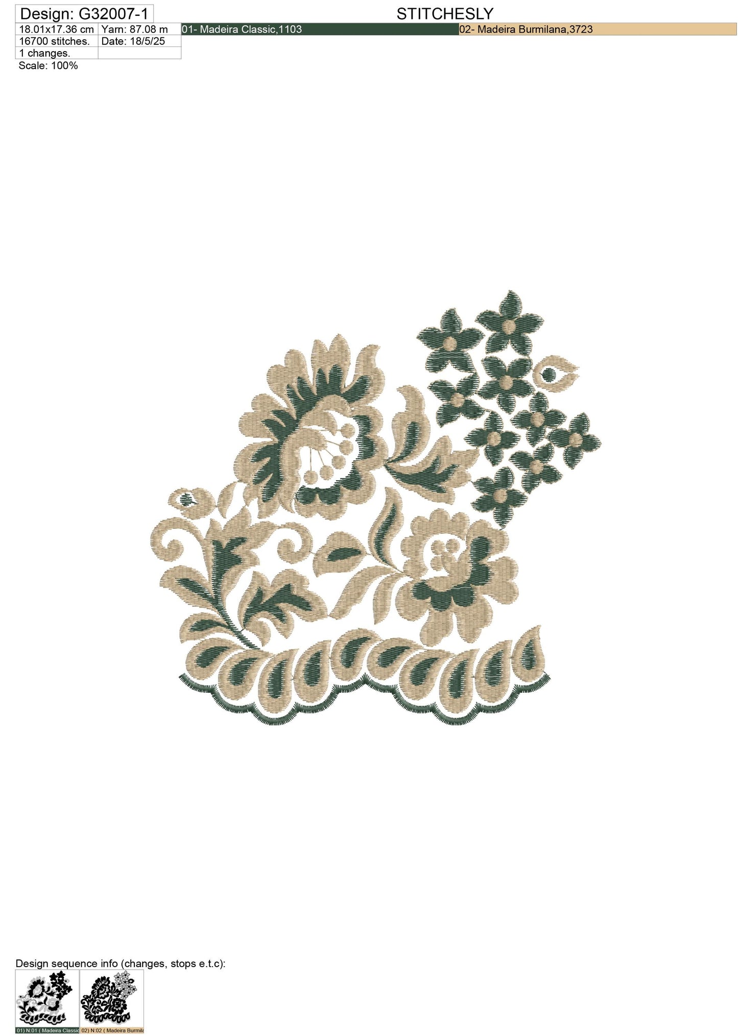 Modern Embroidery Design for Hoop – PES, DST, VP3, HUS | Instant Download Machine Stitch File - G32007