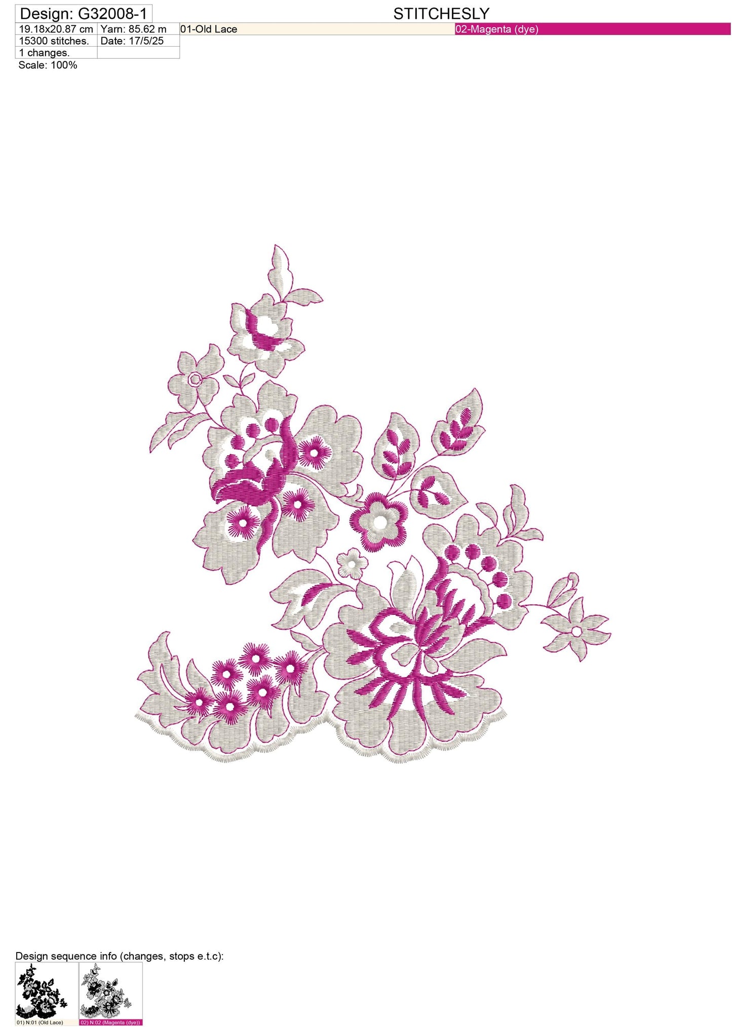 Modern Embroidery Design for Hoop – PES, DST, VP3, HUS | Instant Download Machine Stitch File - G32008