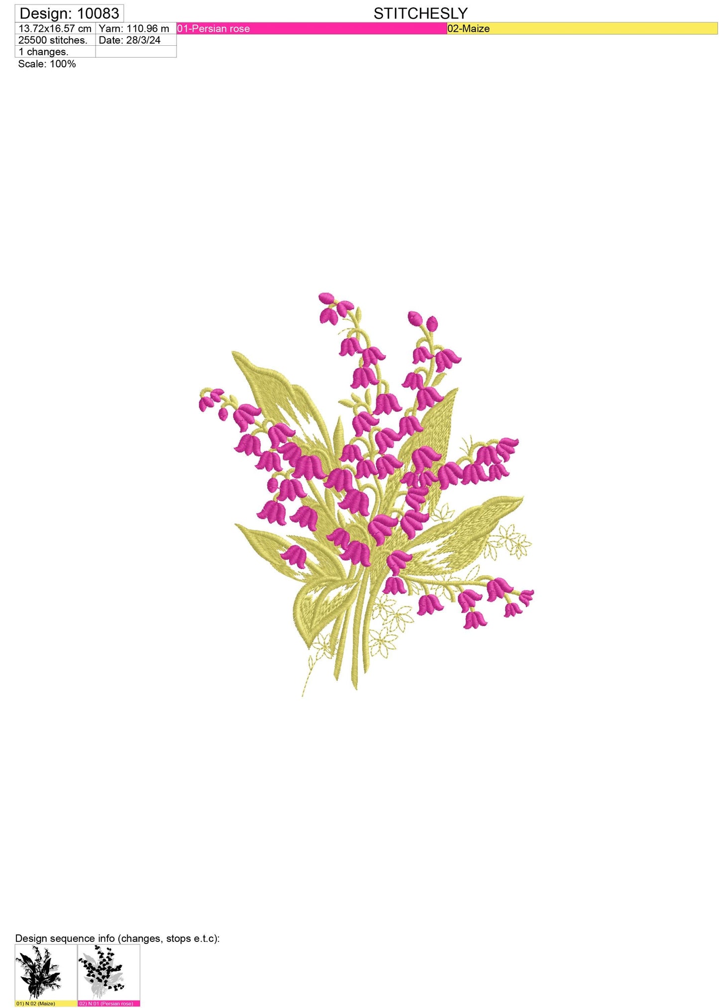 Modern Embroidery Design for Hoop – PES, DST, VP3, HUS | Instant Download Machine Stitch File - 10083
