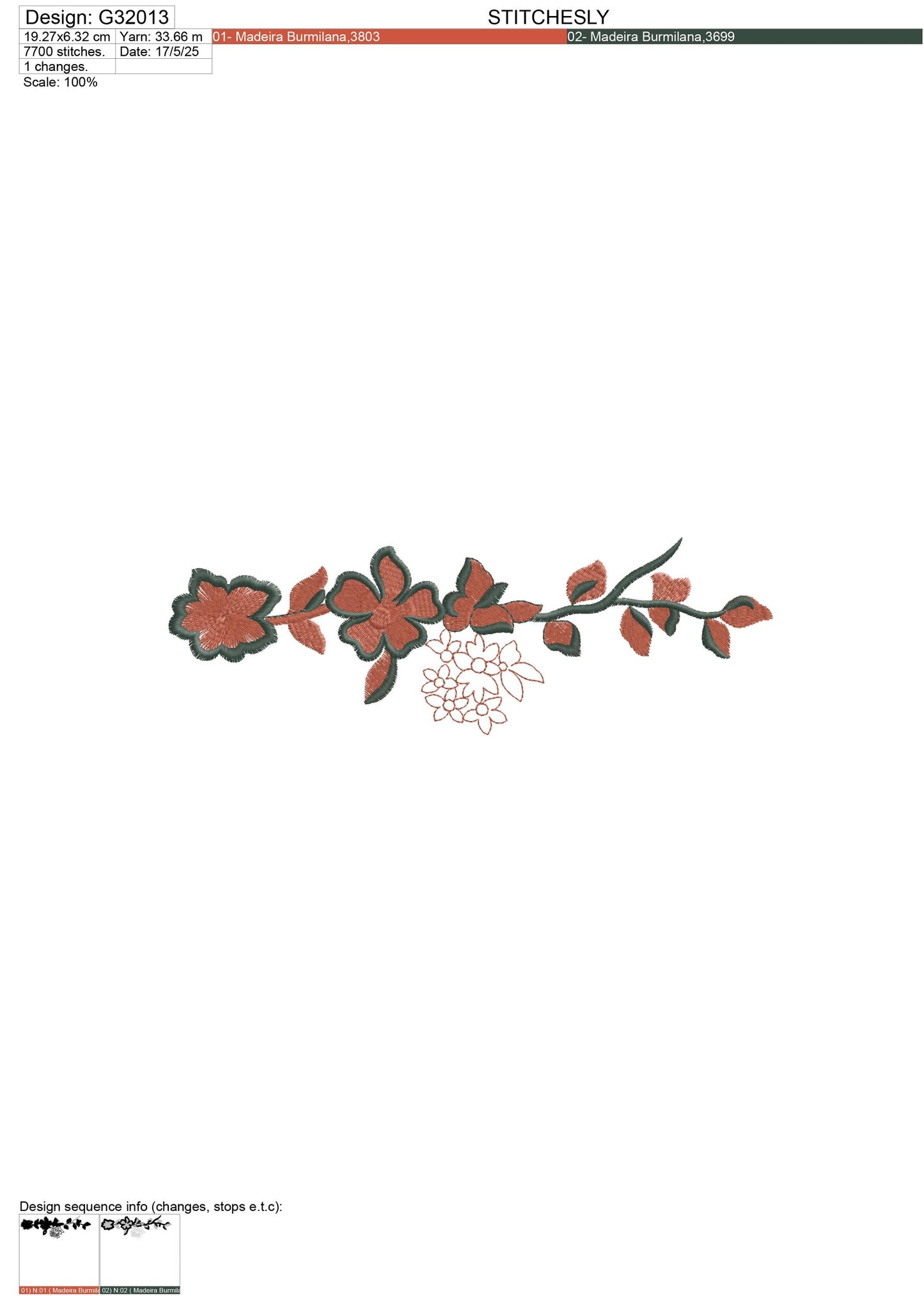 Modern Embroidery Design for Hoop – PES, DST, VP3, HUS | Instant Download Machine Stitch File - G32013