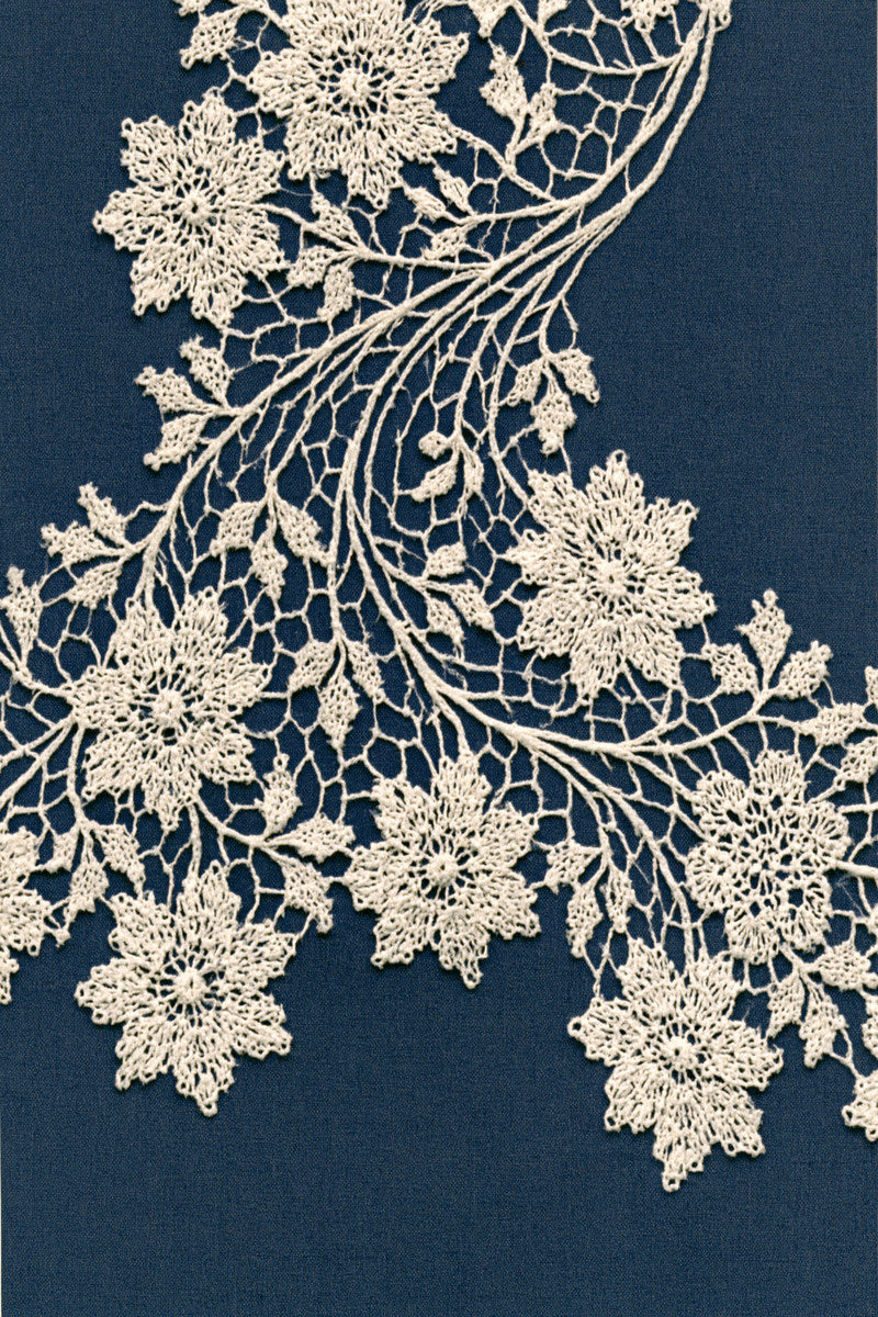 Irish Floral Garland Edge from Crochet Lace Borders & Edgings Book 1, a digital embroidery design reference for machine embroidery designs, embroidery patterns and border and edge embroidery.