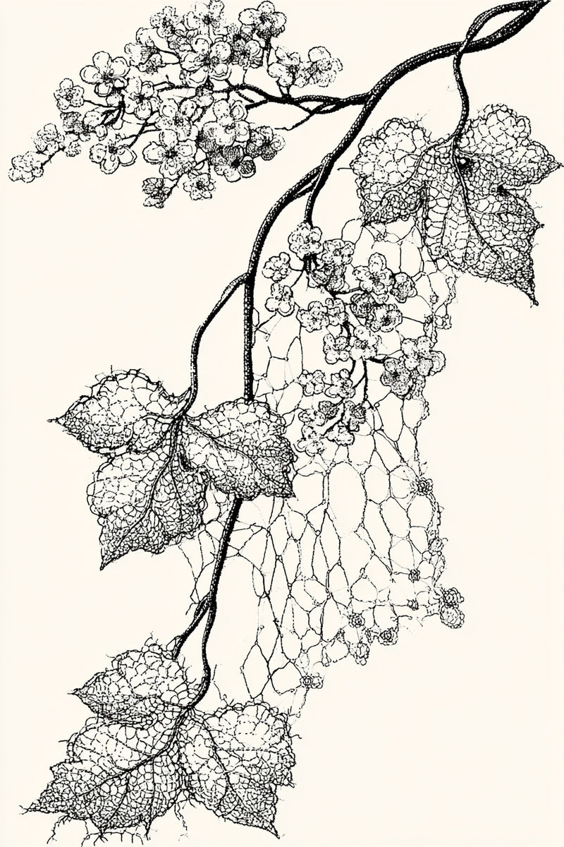 Irish Lace Vine Motif from Lace Embroidery & Broderie Designs Book 2, a digital embroidery design reference for machine embroidery designs, embroidery patterns and lace and broderie details.