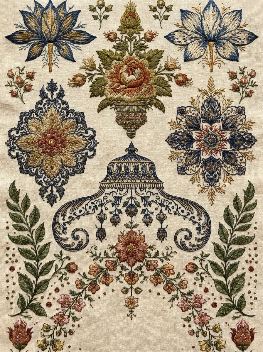 Jacket Back And Statement Back from Jacket Backs & Shirt Fronts Embroidery Book 2, a digital embroidery design reference for machine embroidery designs, embroidery patterns and garment placement ideas.