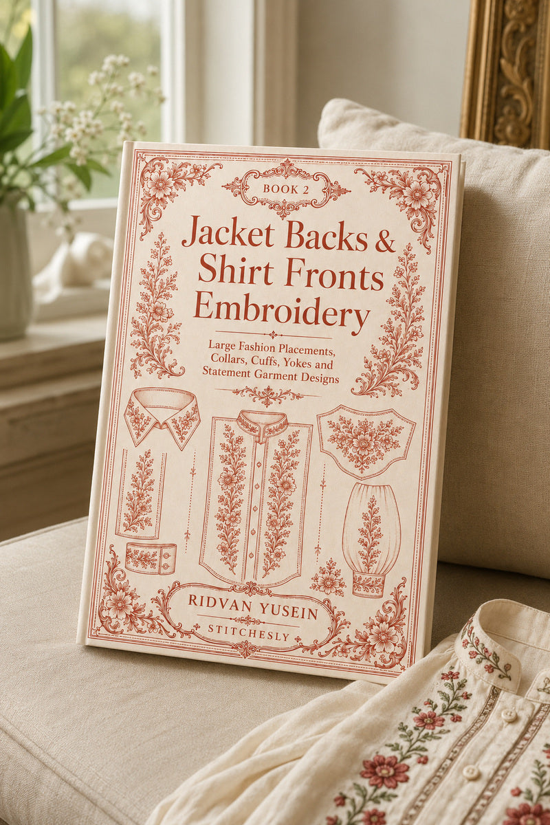 Jacket Backs And Shirt Fronts Embroidery 2 Book 02 from Jacket Backs & Shirt Fronts Embroidery Book 2, a digital embroidery design reference for machine embroidery designs, embroidery patterns and garment placement ideas.