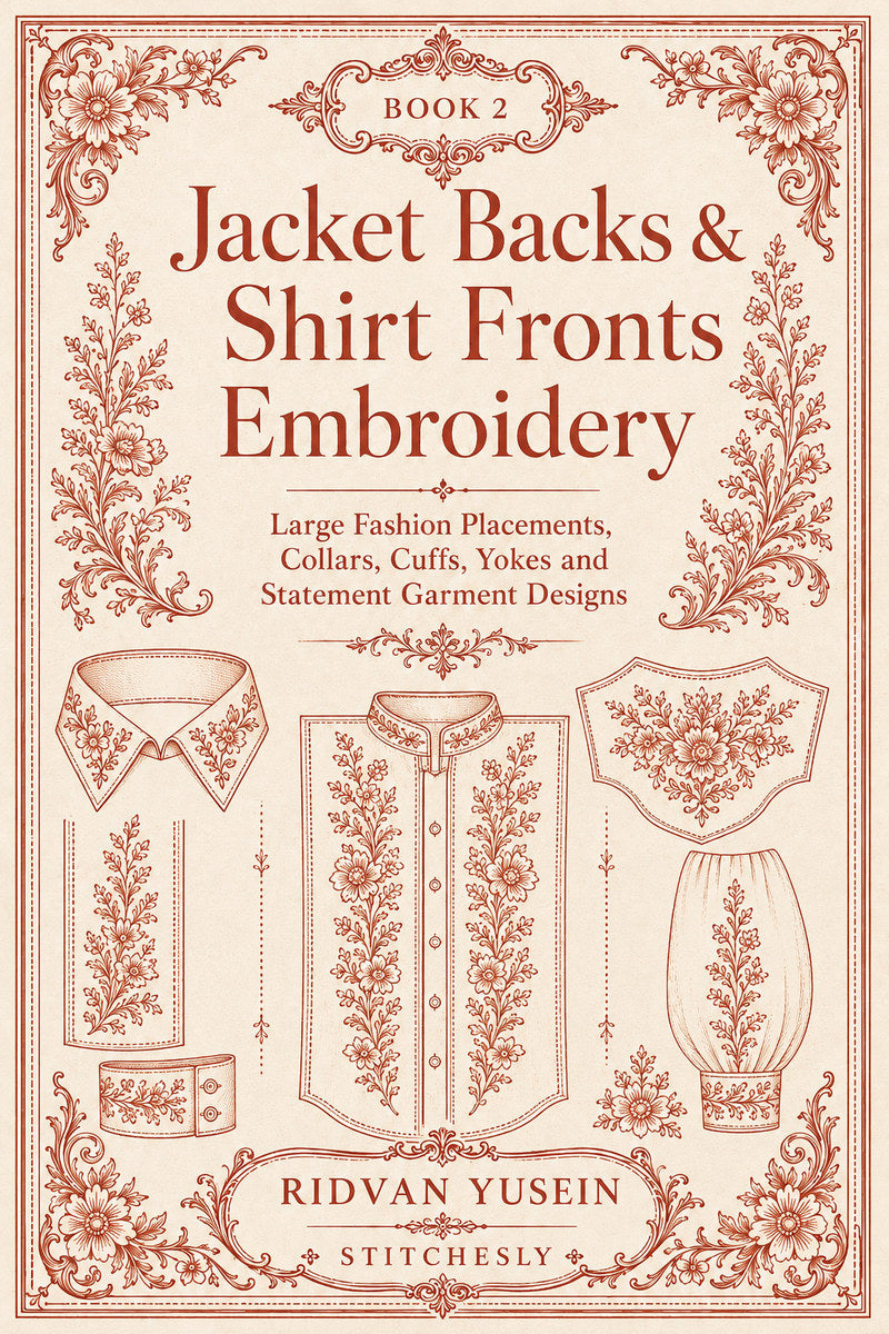Jacket Backs And Shirt Fronts Embroidery 2 Book 03 from Jacket Backs & Shirt Fronts Embroidery Book 2, a digital embroidery design reference for machine embroidery designs, embroidery patterns and garment placement ideas.