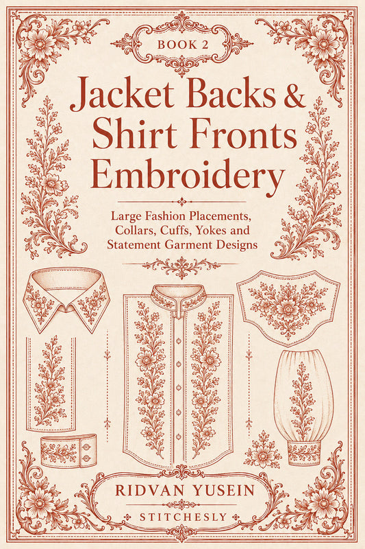 Jacket Backs And Shirt Fronts Embroidery 2 Book 03 from Jacket Backs & Shirt Fronts Embroidery Book 2, a digital embroidery design reference for machine embroidery designs, embroidery patterns and garment placement ideas.