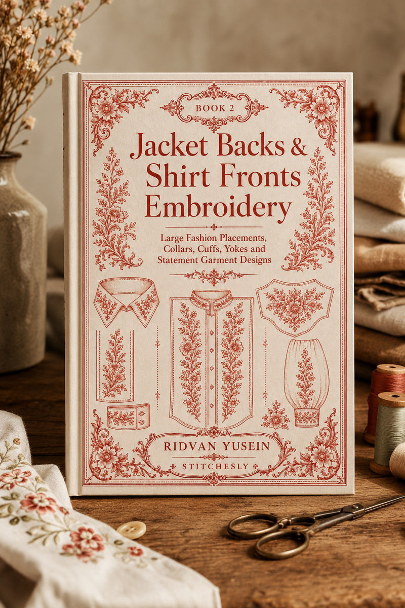 Jacket Backs And Shirt Fronts Embroidery 2 Book from Jacket Backs & Shirt Fronts Embroidery Book 2, a digital embroidery design reference for machine embroidery designs, embroidery patterns and garment placement ideas.