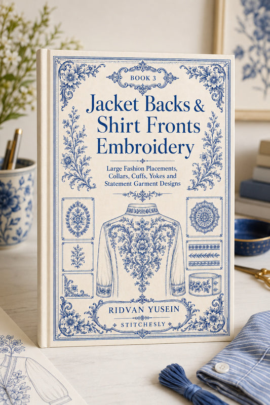 Jacket Backs And Shirt Fronts Embroidery 3 Book 02 from Jacket Backs & Shirt Fronts Embroidery Book 3, a digital embroidery design reference for machine embroidery designs, embroidery patterns and garment placement ideas.