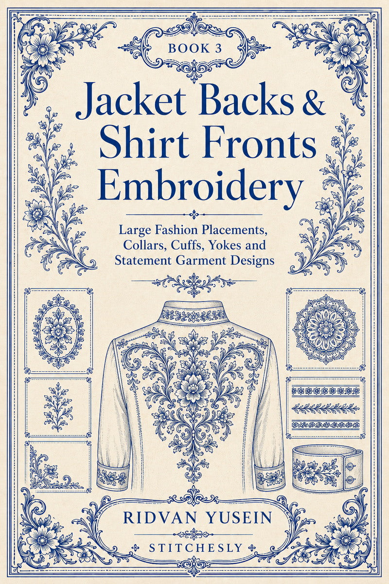 Jacket Backs And Shirt Fronts Embroidery 3 Book 03 from Jacket Backs & Shirt Fronts Embroidery Book 3, a digital embroidery design reference for machine embroidery designs, embroidery patterns and garment placement ideas.