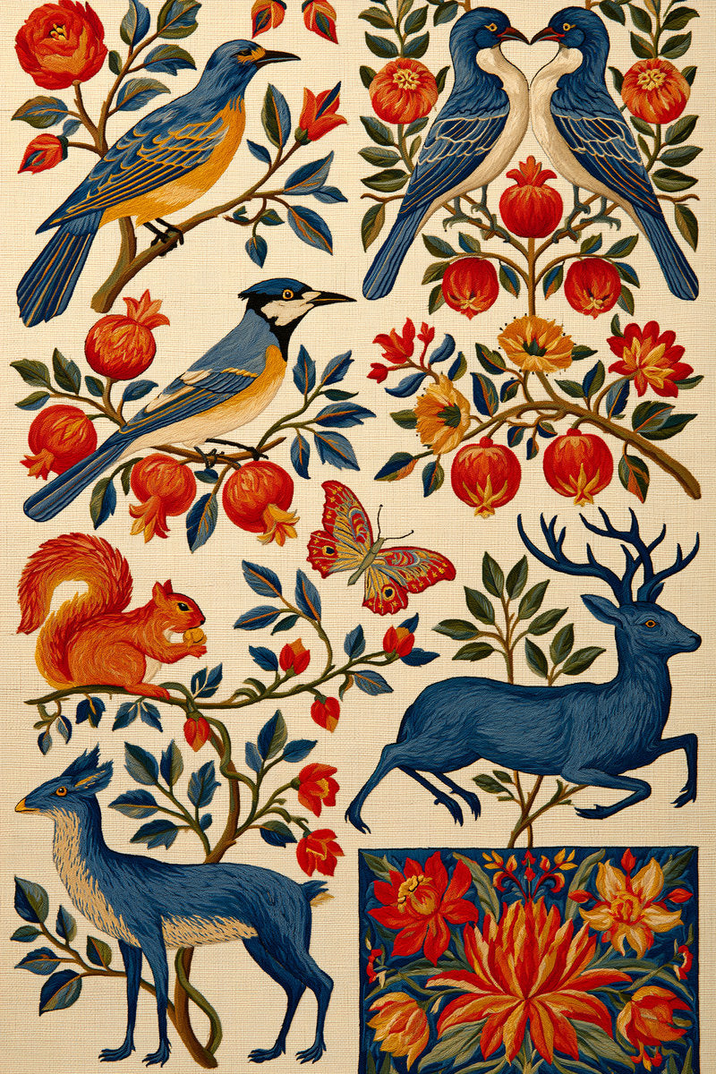 Jacobean Birds And Nature Library 02 from Jacobean & Crewel Embroidery Book 1, a digital embroidery design reference for machine embroidery designs, embroidery patterns and embroidery design reference.