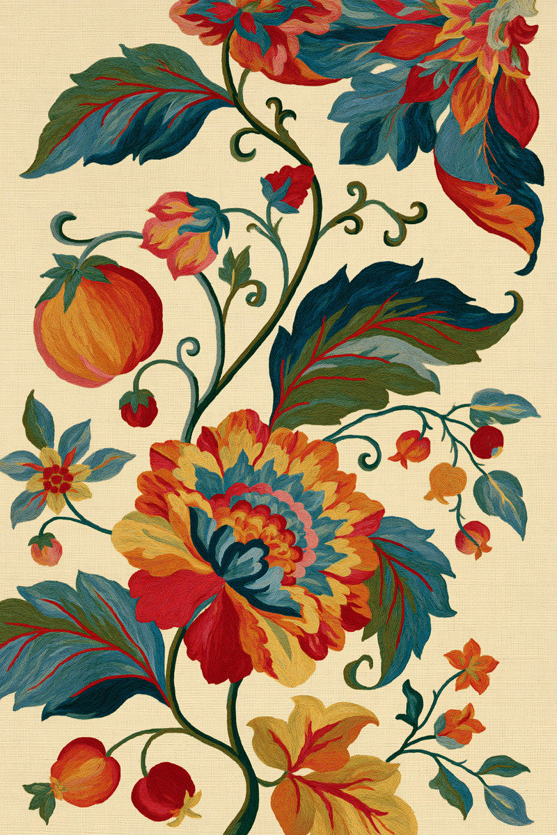 Jacobean Home Textile Collection Plate 02 from Jacobean & Crewel Embroidery Book 1, a digital embroidery design reference for machine embroidery designs, embroidery patterns and embroidery design reference.