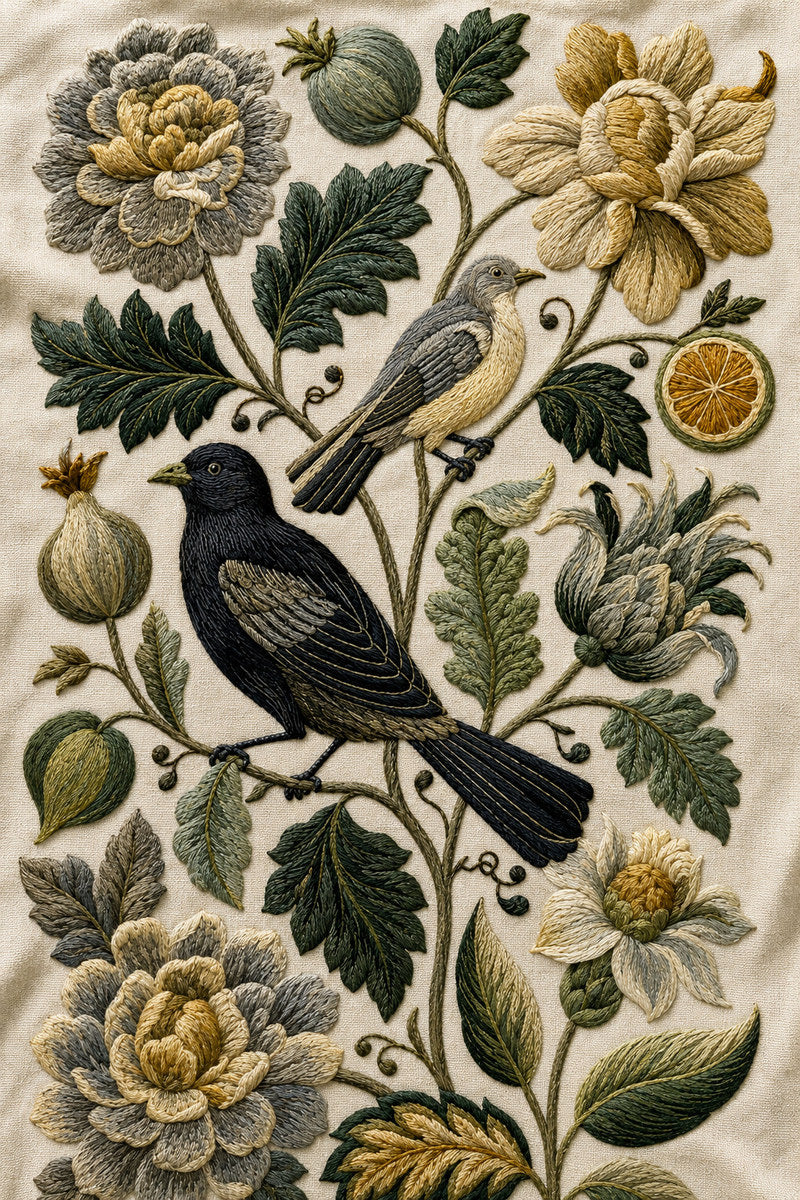 Jacobean Motif System Plate from Jacobean & Crewel Embroidery Book 2, a digital embroidery design reference for machine embroidery designs, embroidery patterns and embroidery design reference.