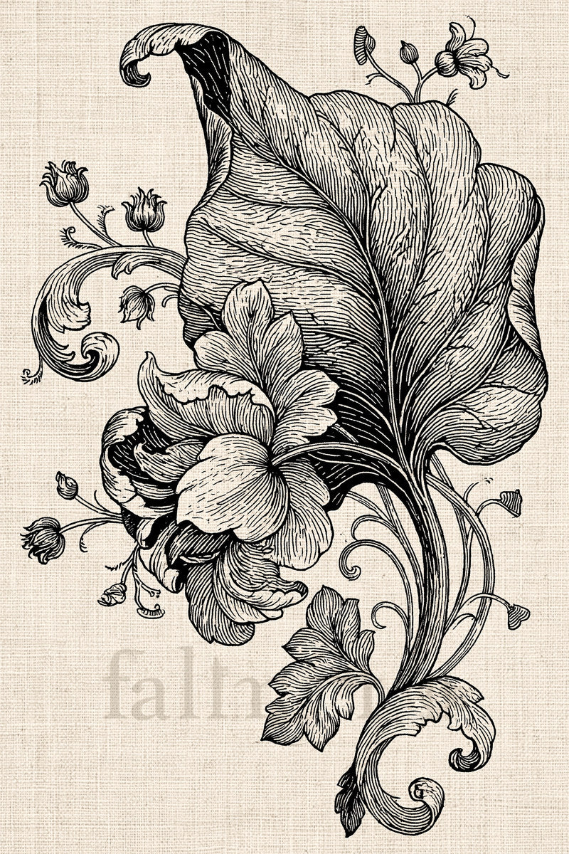 Jacobean Pillow Corner Arrangement from Jacobean & Crewel Embroidery Book 2, a digital embroidery design reference for machine embroidery designs, embroidery patterns and corner embroidery.