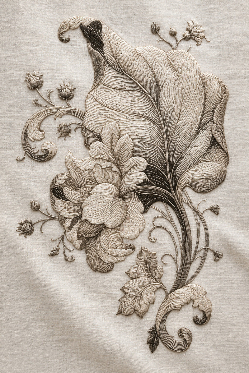 Jacobean Pillow Corner Arrangement from Jacobean & Crewel Embroidery Book 3, a digital embroidery design reference for machine embroidery designs, embroidery patterns and corner embroidery.