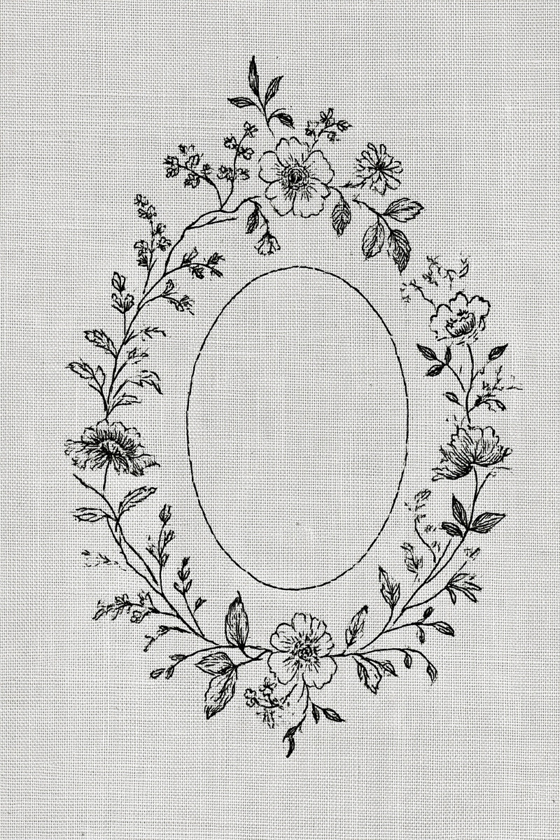Jewelry Pouch Monogram Frame 02 from Napkins, Table Runners & Kitchen Linens Book 4, a digital embroidery design reference for machine embroidery designs, embroidery patterns and border and edge embroidery.