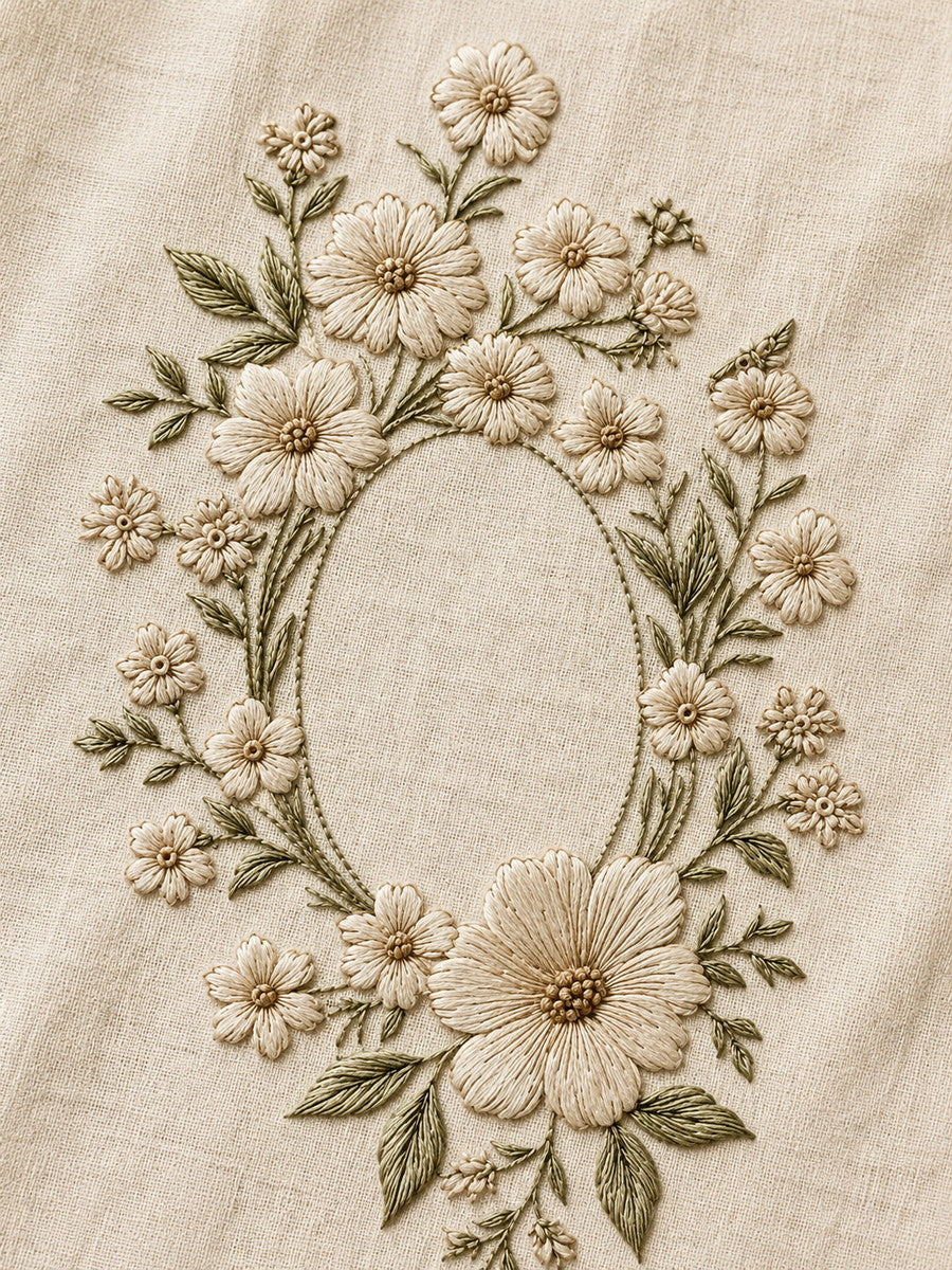Jewelry Pouch Monogram Frame from Napkins, Table Runners & Kitchen Linens Book 1, a digital embroidery design reference for machine embroidery designs, embroidery patterns and border and edge embroidery.