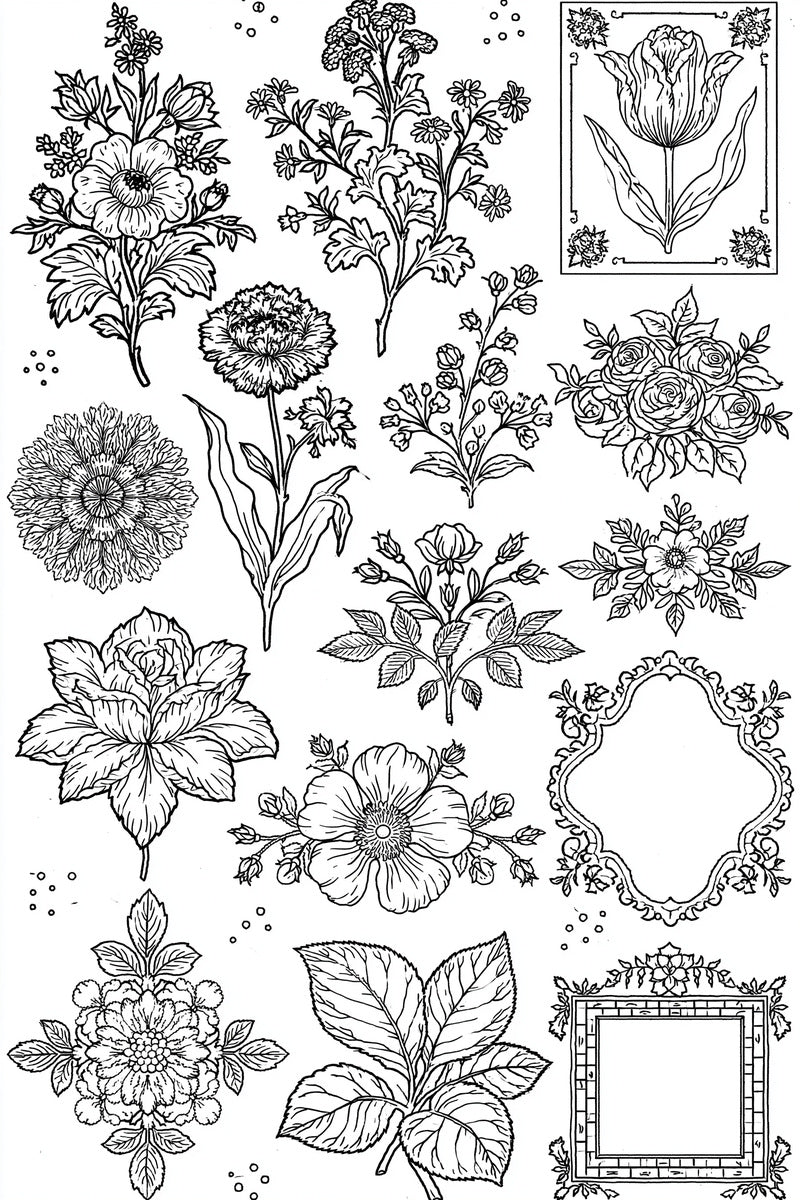Jumbo Embroidery Complete Study Plate from Jumbo - Large Scale Designs Book 3, a digital embroidery design reference for machine embroidery designs, embroidery patterns and embroidery design reference.